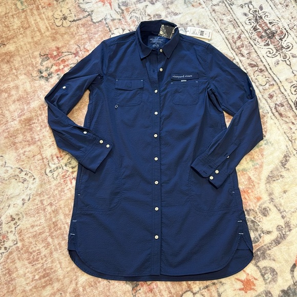 Vineyard Vines Other - NWT Vineyard Vines women’s size 6 navy coverup - stripe harbor shirt, “deep bay”